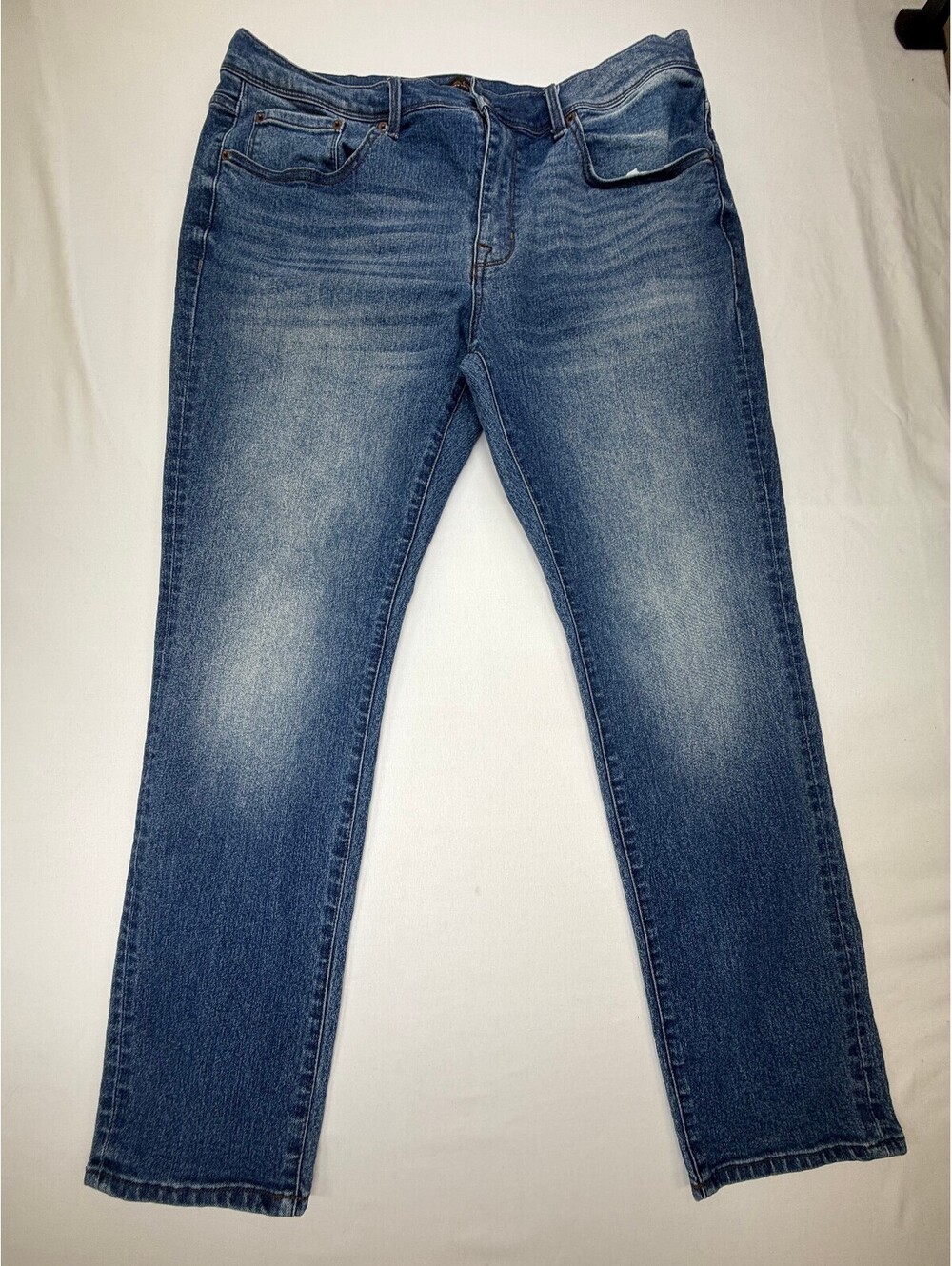 Nickel & IRON Men's Slim Straight Jeans Medium Wash Mid Rise Size 36x30 Blue